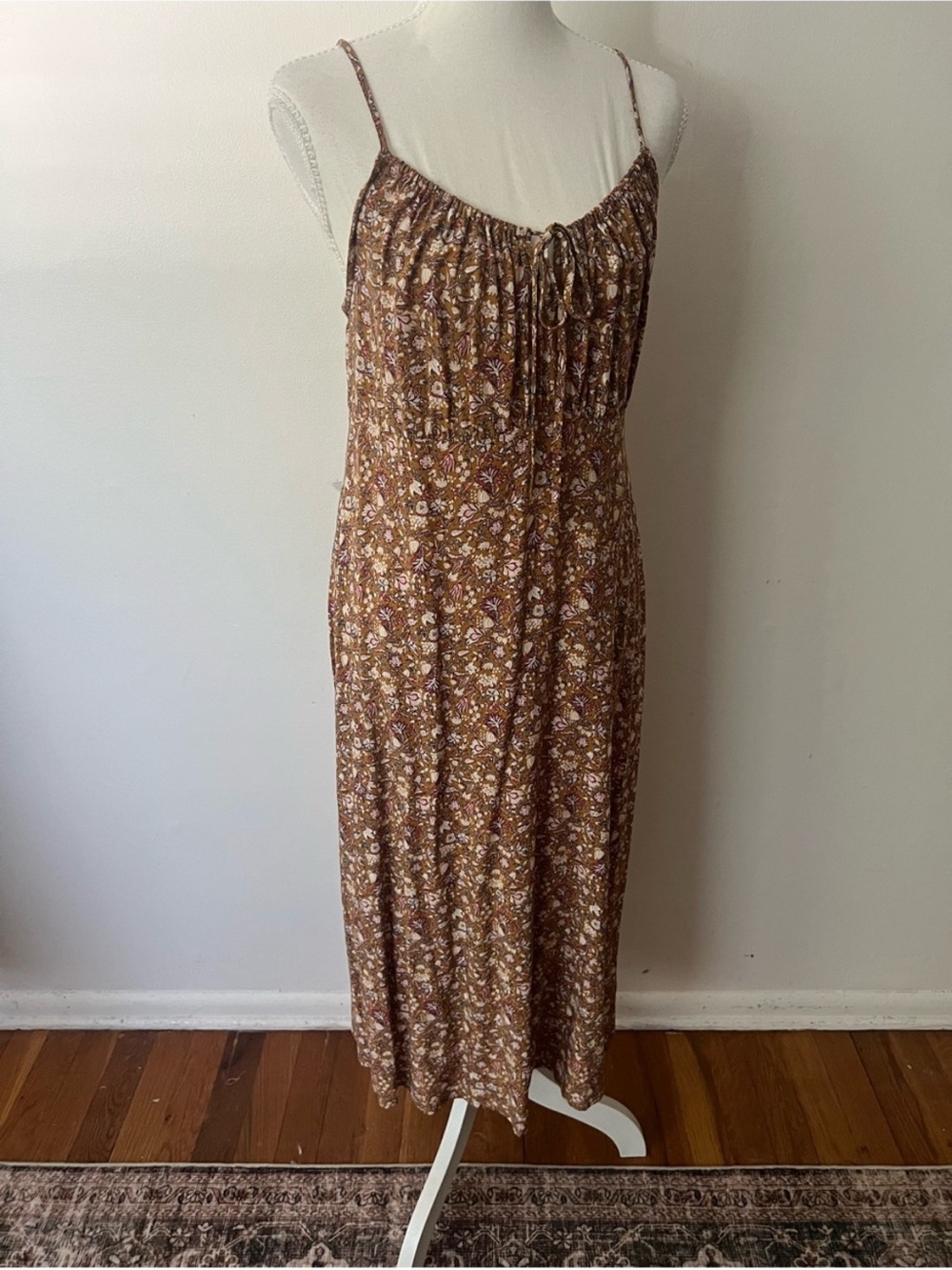 Old Navy Brown Floral Dress, size S, Cottagecore fall vibes casual dressy